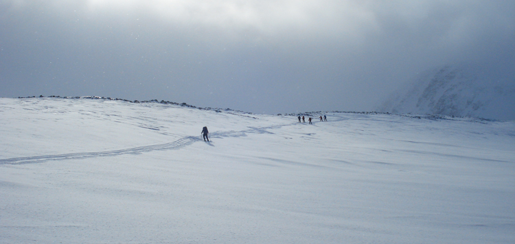 Skiers in de verte