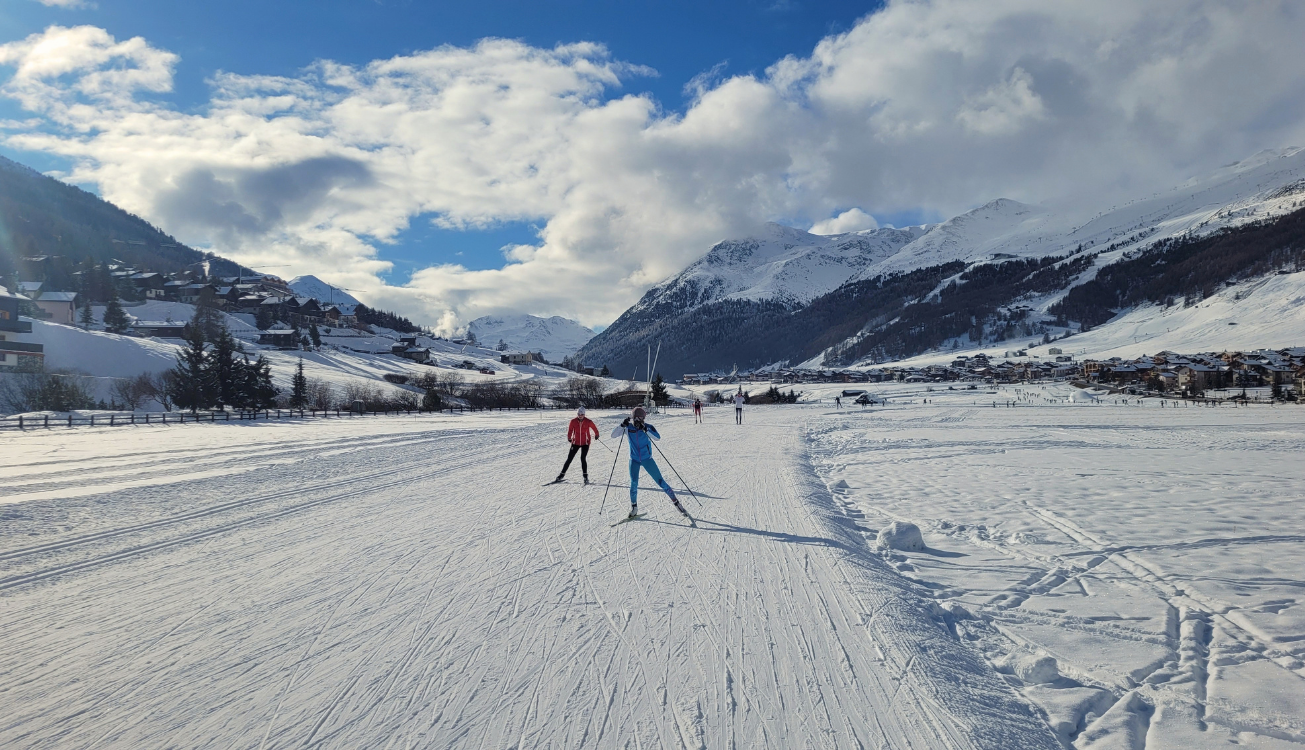 Twee langlaufers in Livigno