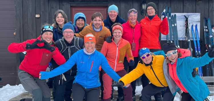 Groepsfoto van alle deelnemers van de BC Rondane reis