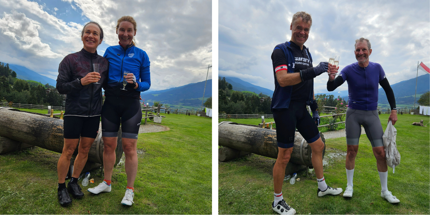 Finishfoto's met champagne