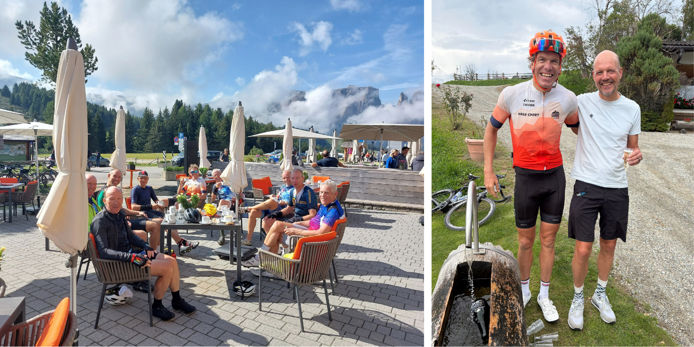 Groepsfoto met alle fietsers