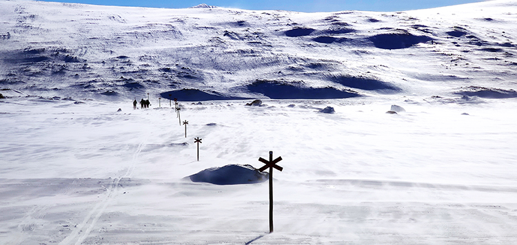 Maanlandschap achtige sneeuw