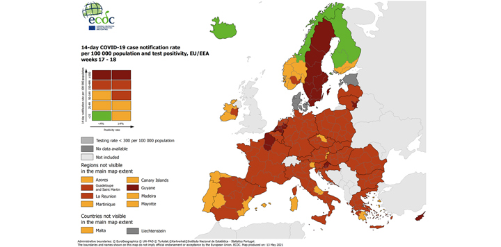 Weekmap Europa