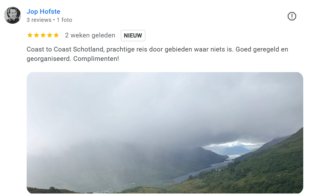 Review van Jop Hofste over de Schotland Coast to Coast reis