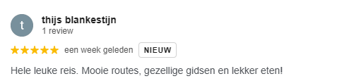 Review van Thijs Blankenstijn over deze weekreis