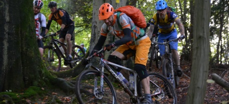 Tijdens Bergisches Land Trekking